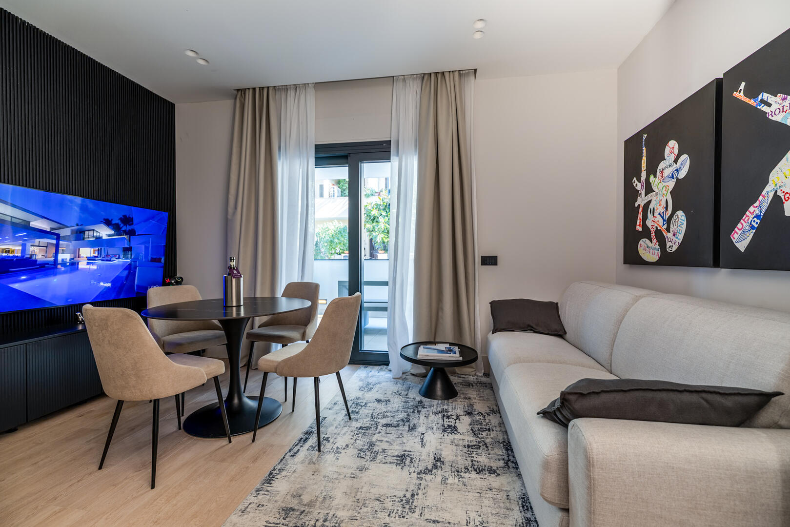 Main Living Area with Windows Open